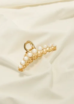 New Cotton Club haarclip met parels goud