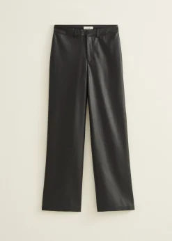 Discount Cotton Club Imitatieleren broek zwart