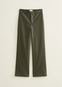 Discount Cotton Club Imitatieleren broek groen,denne