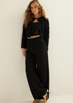 Fashion Cotton Club Jacket tulle bloemen zwart