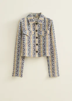 Online Cotton Club Jack met jacquard patroon royalblauw