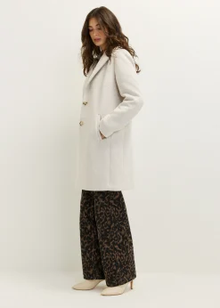 Fashion Cotton Club Jas wolmix lichtzand