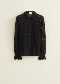 Clearance Cotton Club Kanten blouse zwart