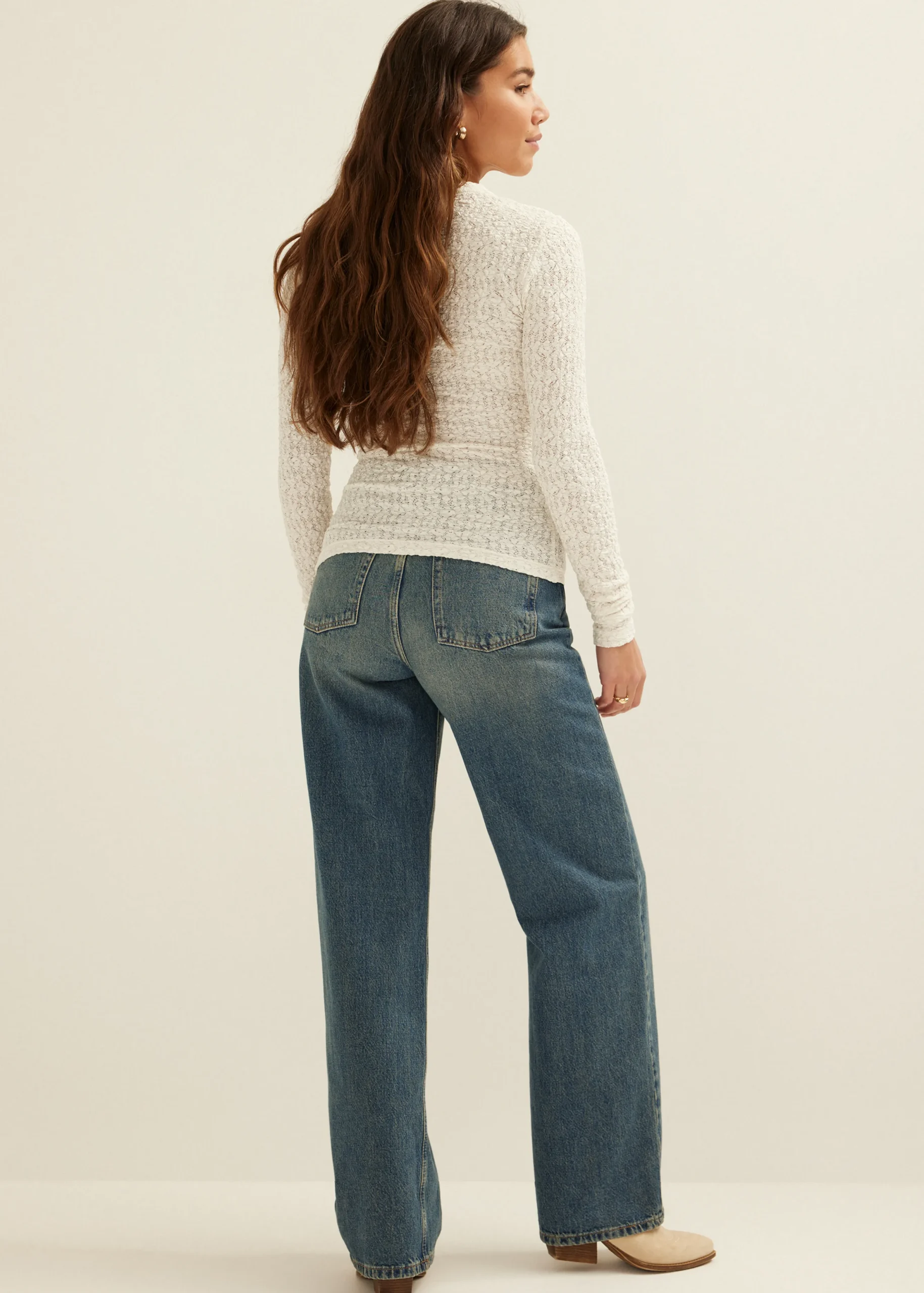 Outlet Cotton Club Kanten top ecru