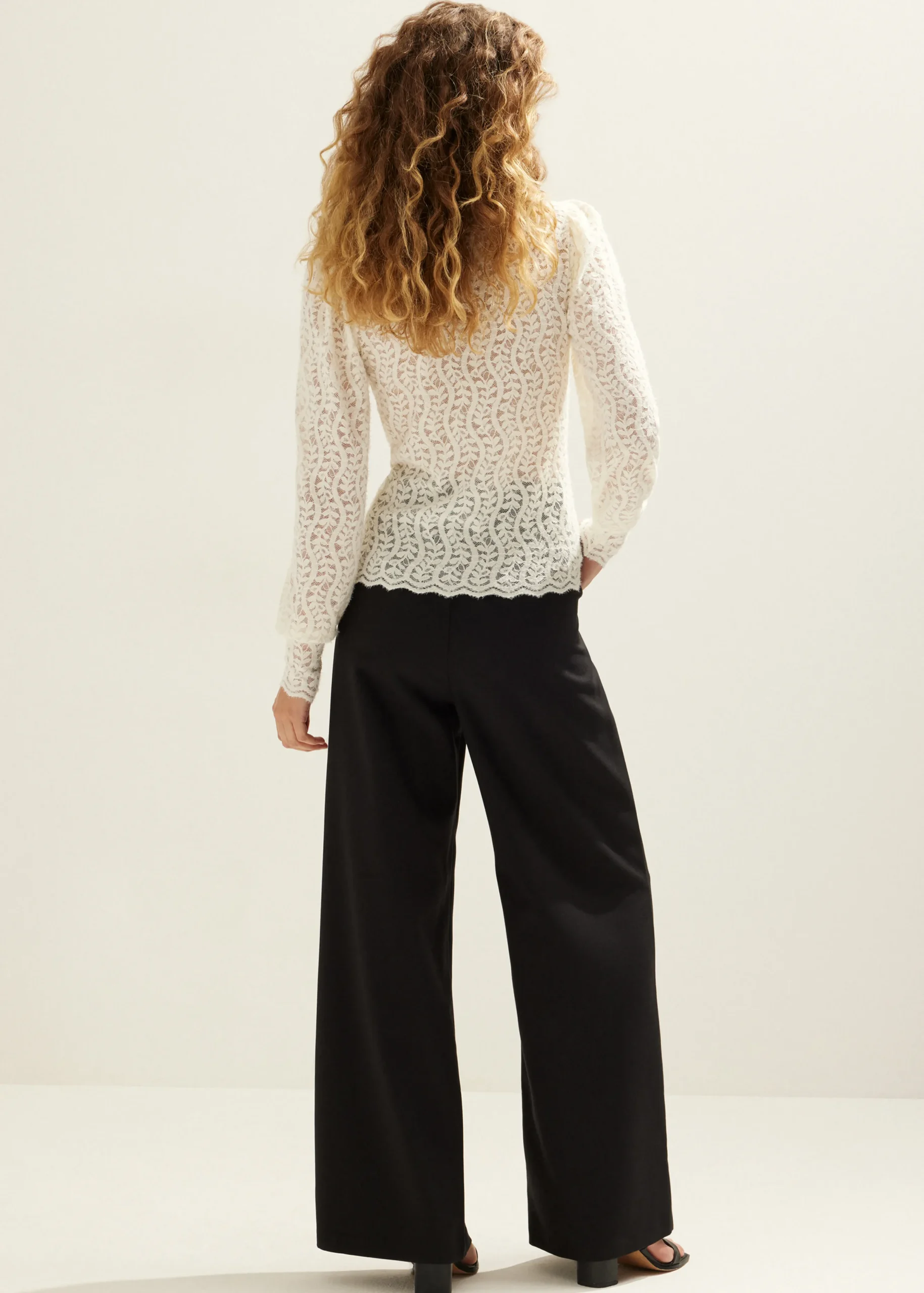 Sale Cotton Club Kanten top ecru
