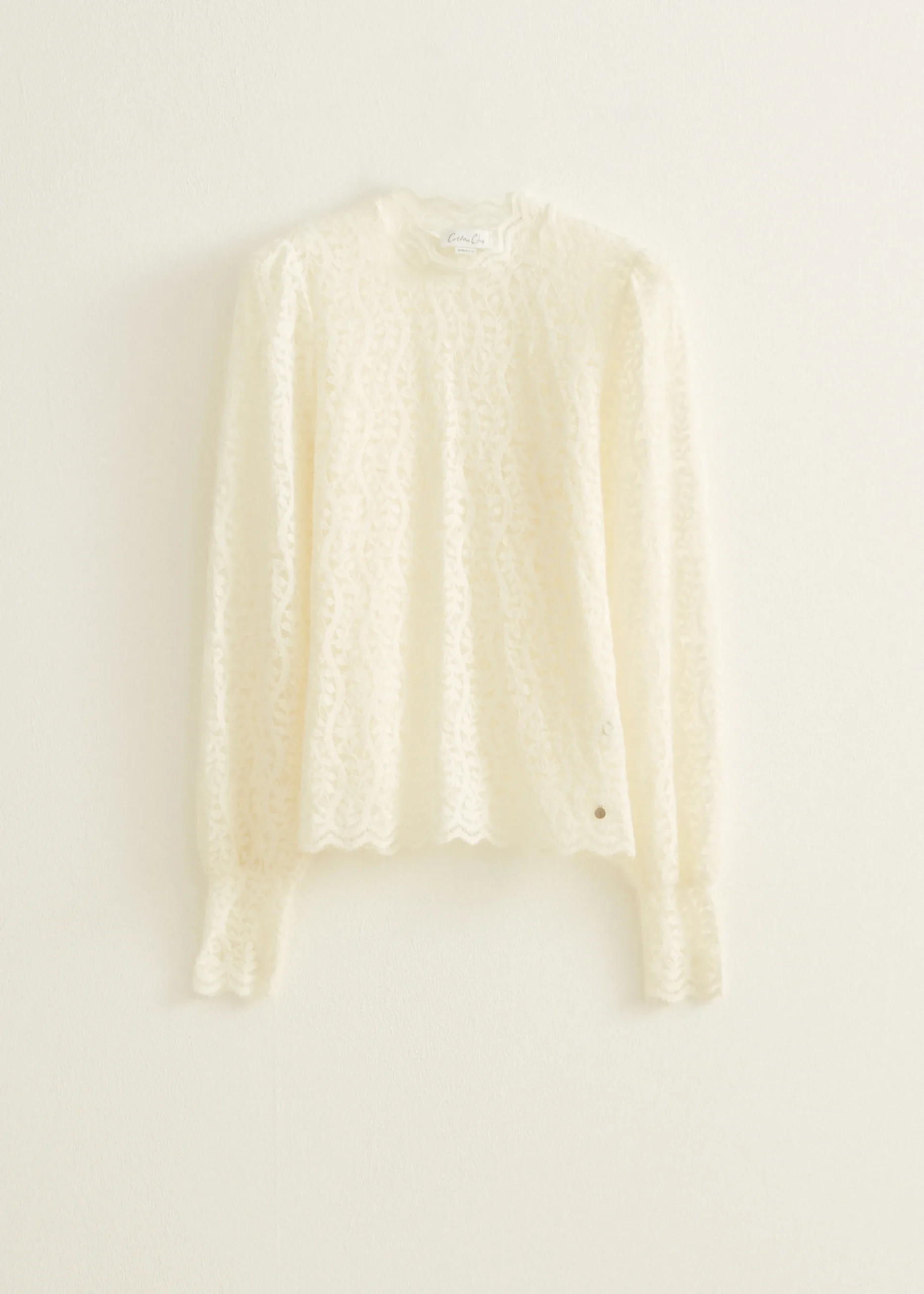 Sale Cotton Club Kanten top ecru