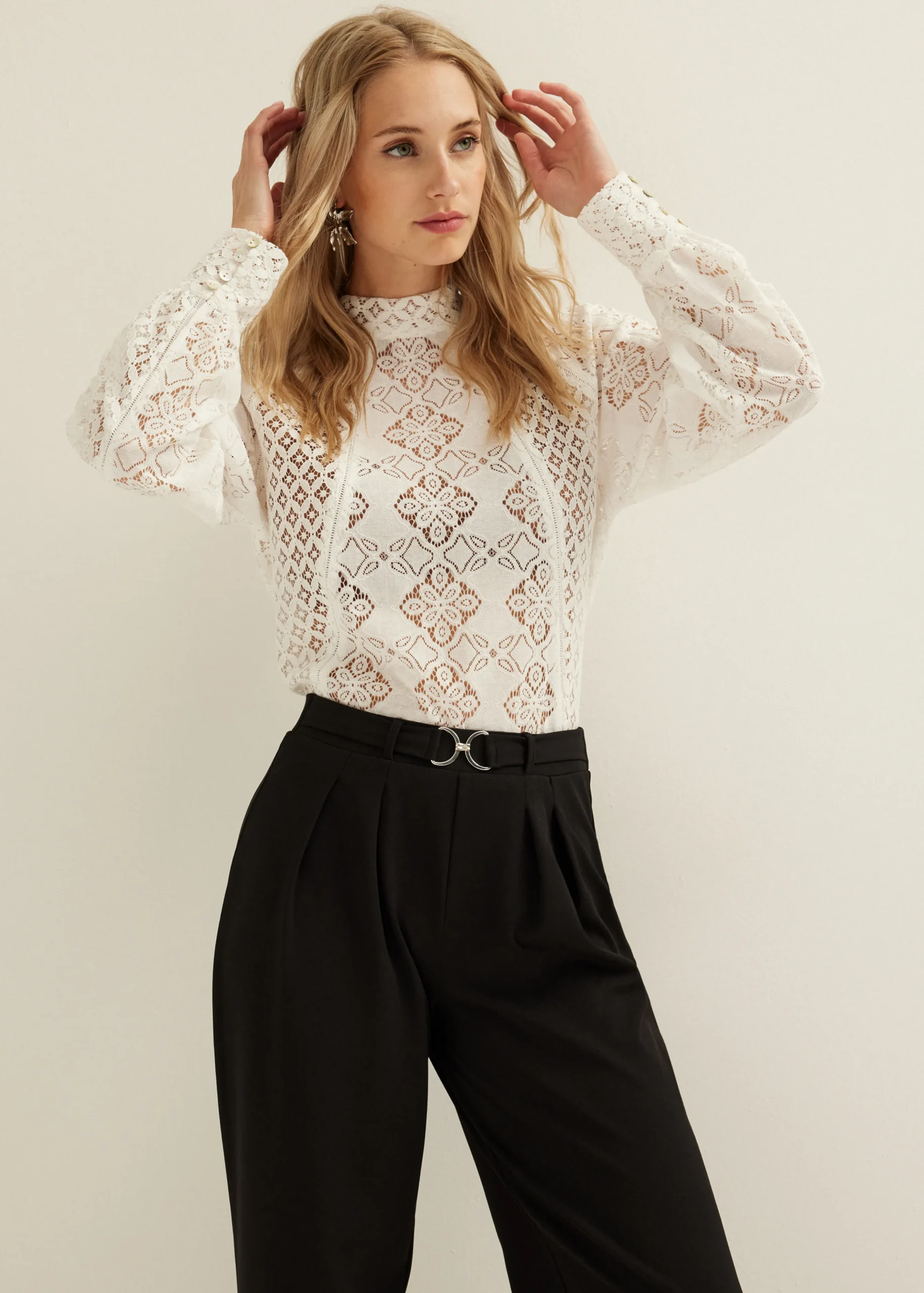 Fashion Cotton Club Kanten top wit,off-white