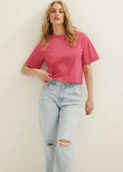 Best Cotton Club Kort basic t-shirt middenroze