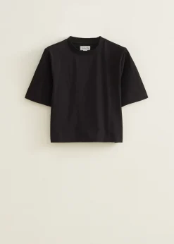 Hot Cotton Club Kort basic t-shirt zwart