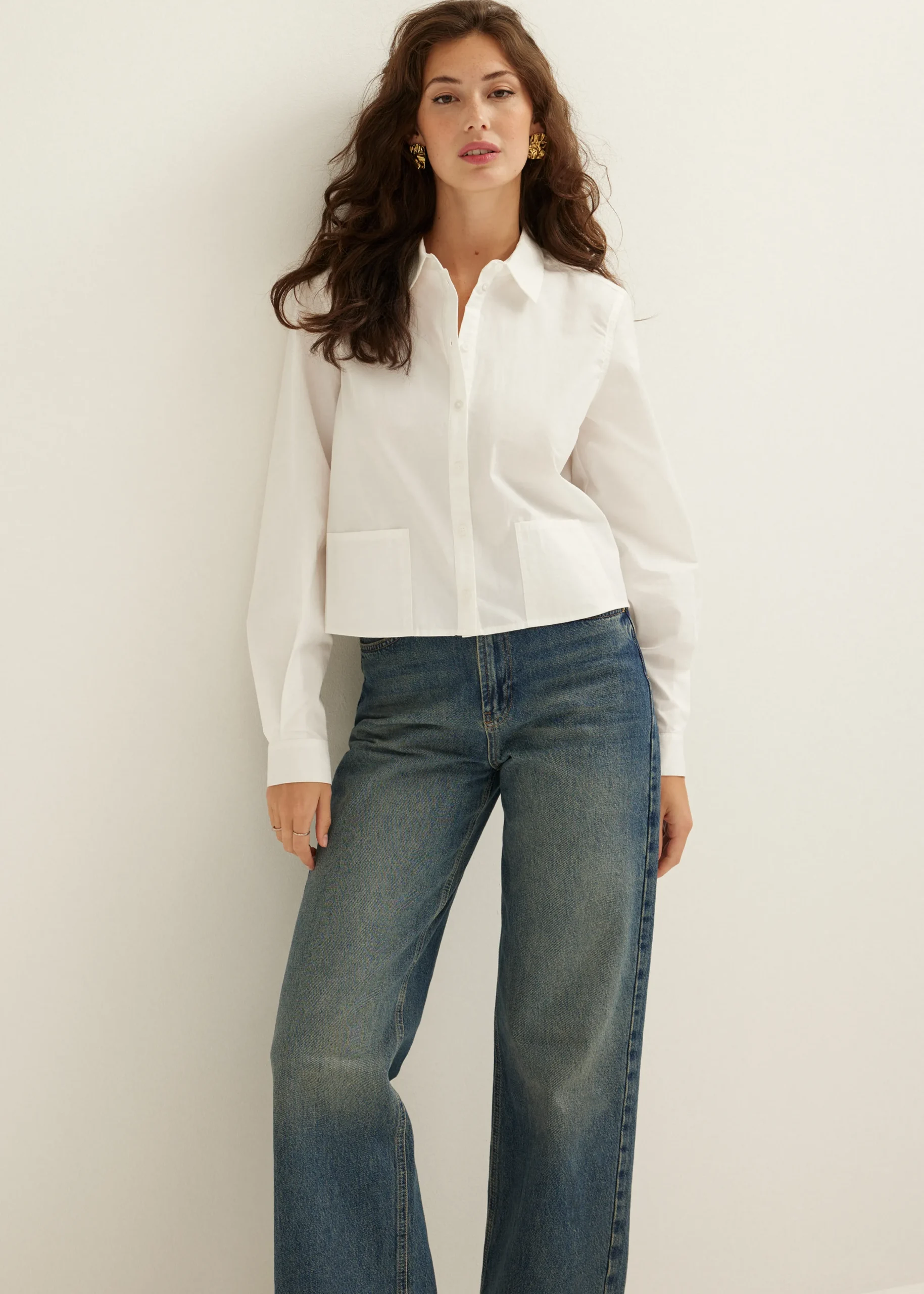 Sale Cotton Club Korte blouse poplin wit,off-white