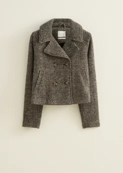 Hot Cotton Club Korte trenchcoat wolmix meerkleurig