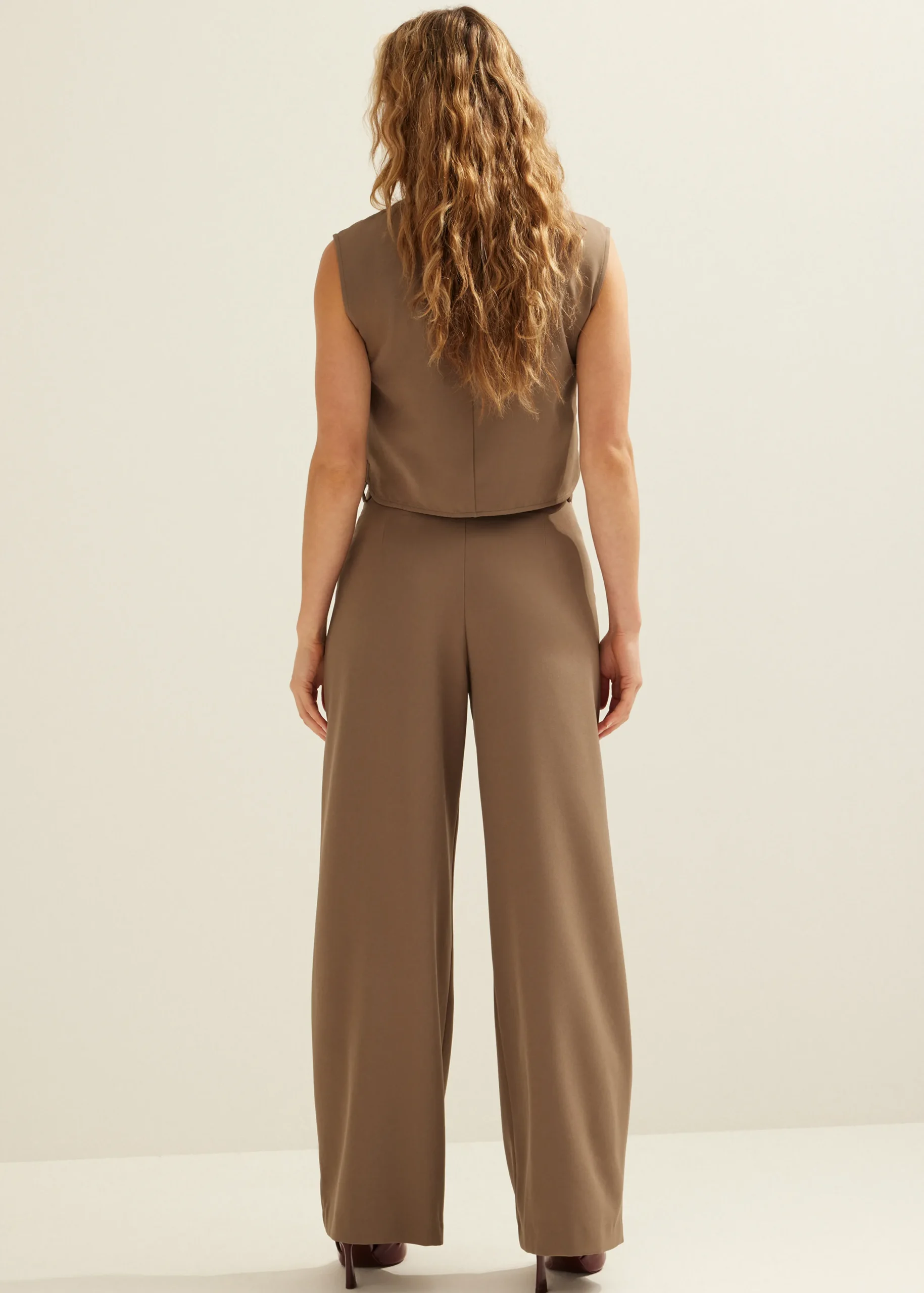 Outlet Cotton Club Kort gilet taupe