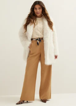 New Cotton Club Lange faux fur jas wit,off-white