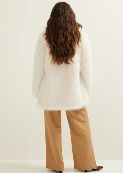 New Cotton Club Lange faux fur jas wit,off-white