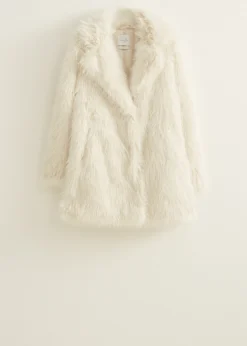 New Cotton Club Lange faux fur jas wit,off-white