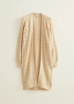 Online Cotton Club Lang vest ajour lichtzand