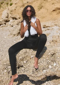 Best Cotton Club Legging met rib structuur zwart