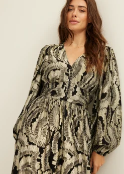 Sale Cotton Club Maxi jurk jacquard goud