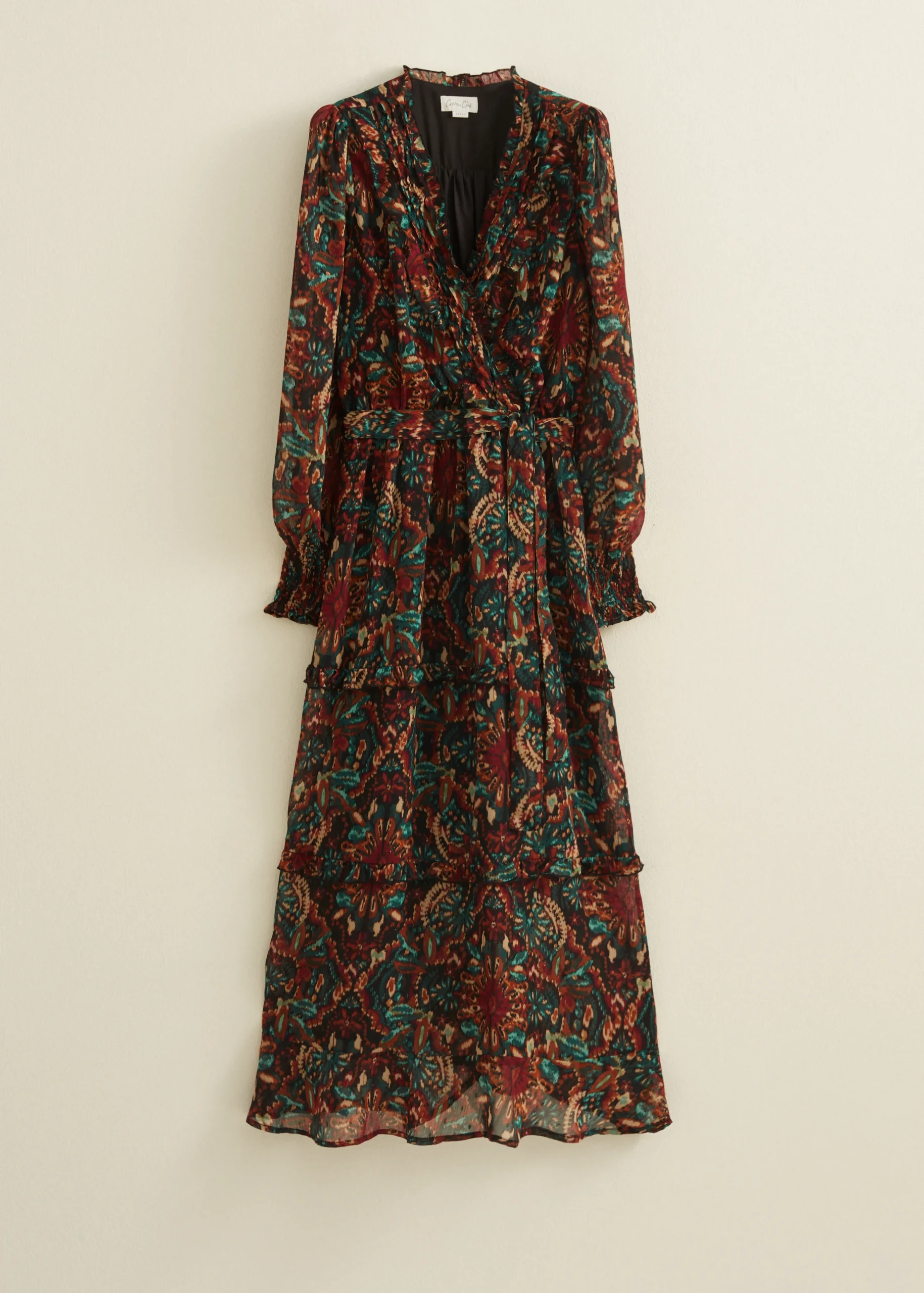 Fashion Cotton Club Maxi jurk met all-over print meerkleurig