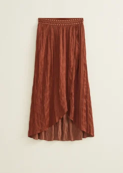 Discount Cotton Club Maxi rok met studs cognac