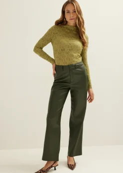 Outlet Cotton Club Mesh top bloemen groen