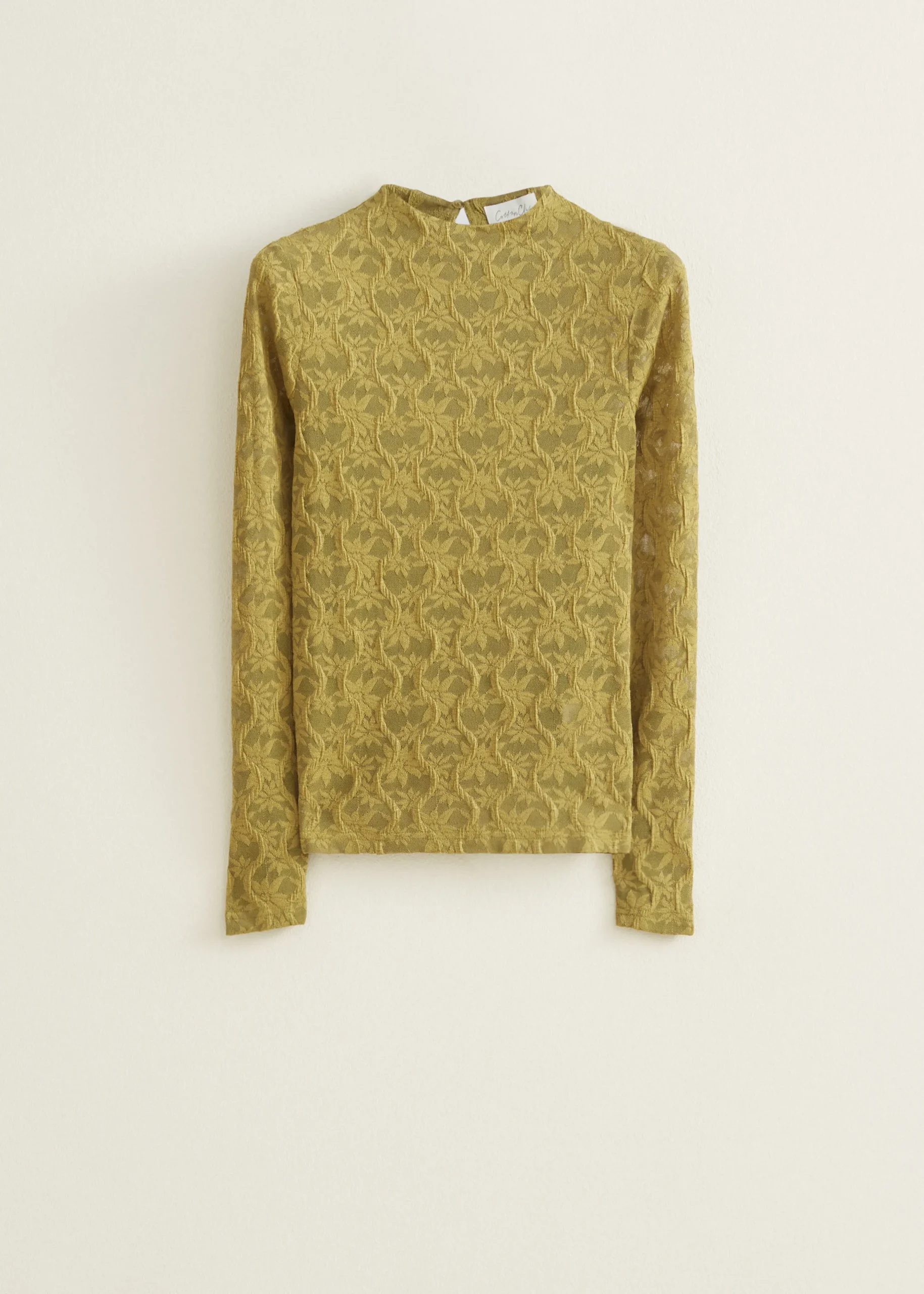 Outlet Cotton Club Mesh top bloemen groen
