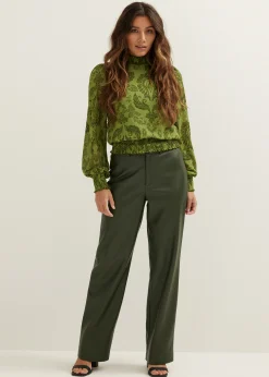 New Cotton Club Mesh top bloemen middengroen