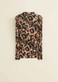 Outlet Cotton Club Mesh top met all-over print mint