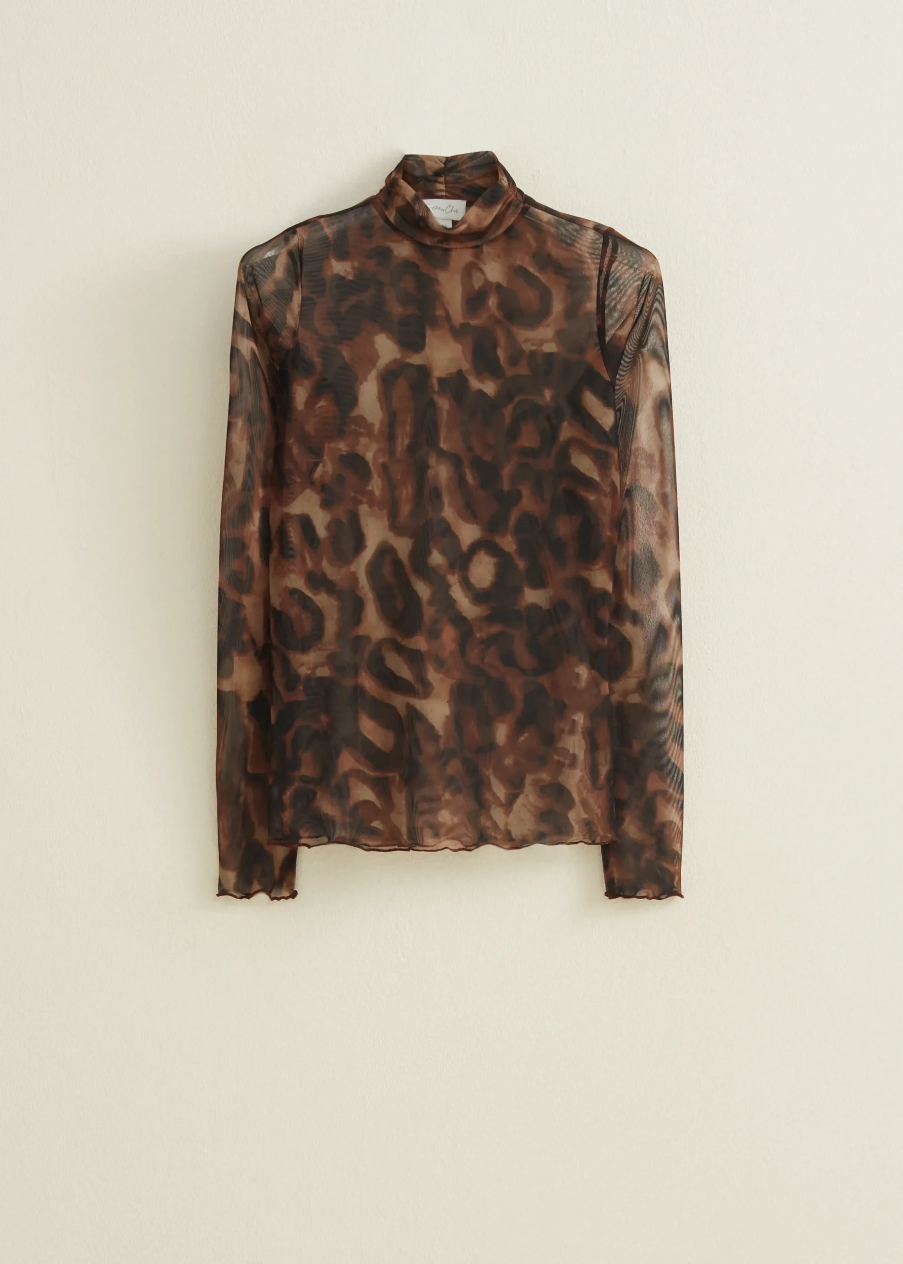 Online Cotton Club Mesh top met col meerkleurig