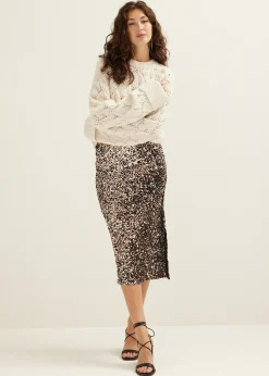 Hot Cotton Club Midi pailletten rok meerkleurig