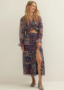 Discount Cotton Club Midi rok met print meerkleurig
