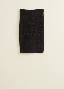 New Cotton Club Midi rok met studs zwart