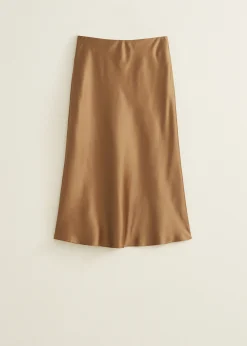 New Cotton Club Midi rok satijn look groen,olijf,licht