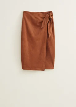 Sale Cotton Club Midi rok van suedine softmocca