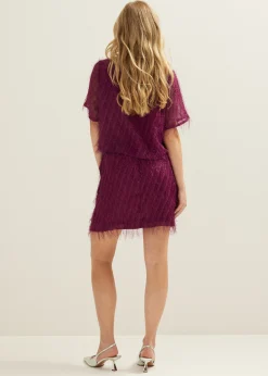 Online Cotton Club Mini rok fancy aubergine,donker
