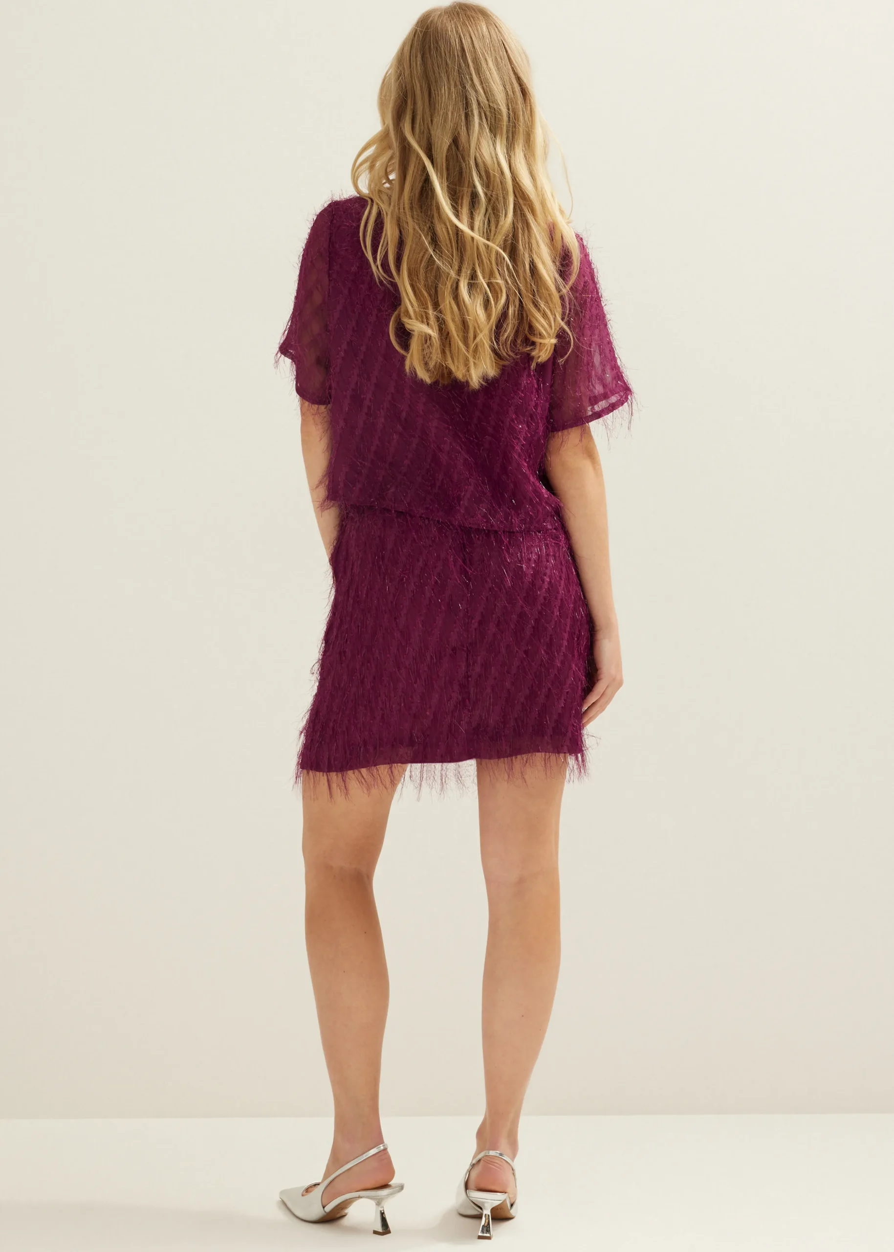 Online Cotton Club Mini rok fancy aubergine,donker
