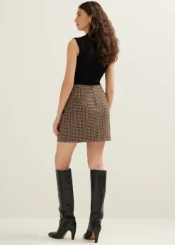 Best Cotton Club Mini rok met overslag choco