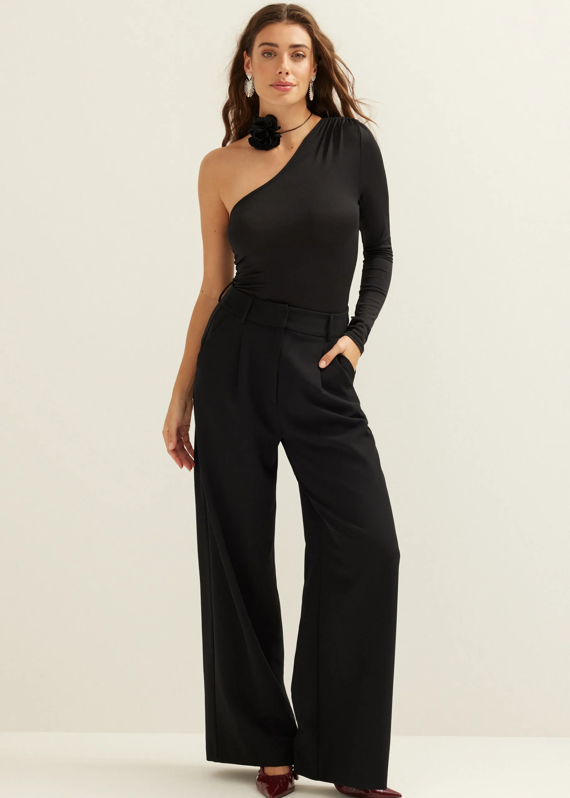 New Cotton Club One-shoulder body zwart