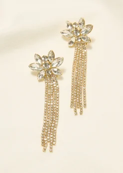 Hot Cotton Club Oorbellen met strass details zilver