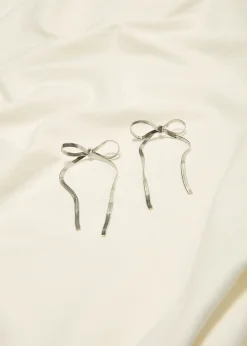 Hot Cotton Club Oorbellen met strik zilver