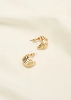 Outlet Cotton Club oorbel met schelp look goud