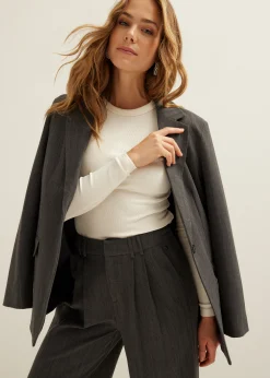 New Cotton Club Oversized blazer gem&ecirc;leerd antracietgem&ecirc;leerd