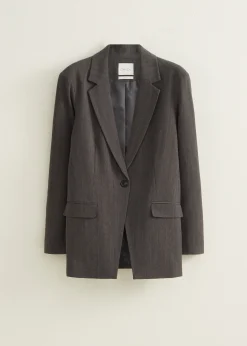New Cotton Club Oversized blazer gem&ecirc;leerd antracietgem&ecirc;leerd