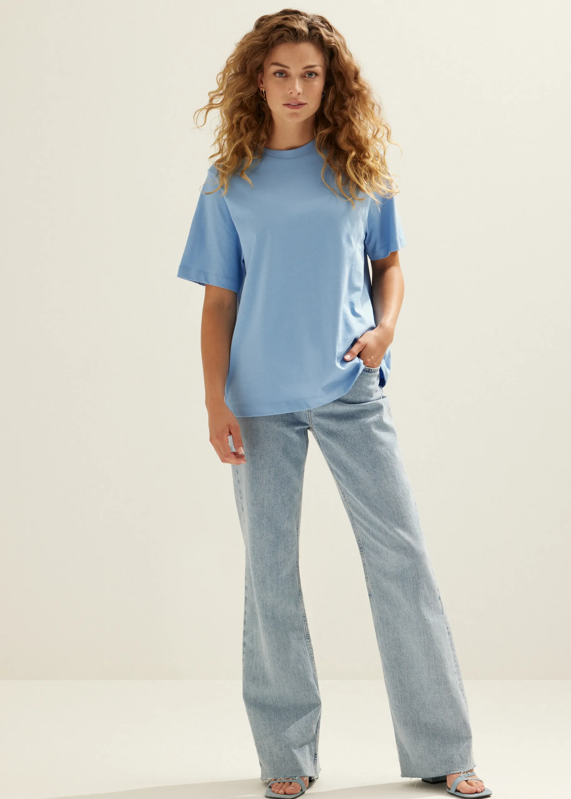 New Cotton Club Oversized t-shirt Hemelsblauw