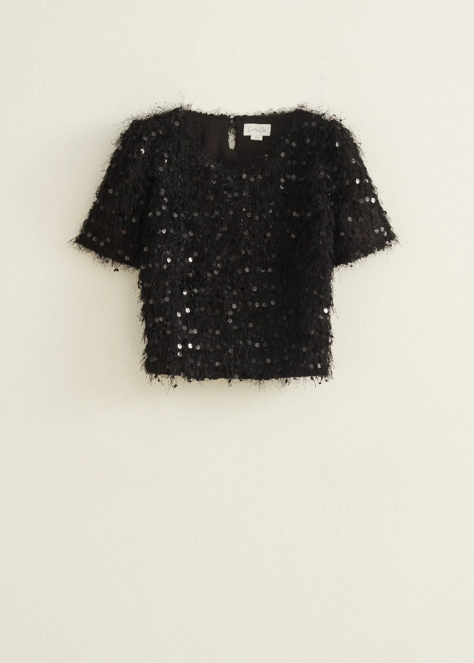 Hot Cotton Club Pailletten top zwart