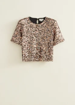 New Cotton Club Pailletten top tweekleurig meerkleurig