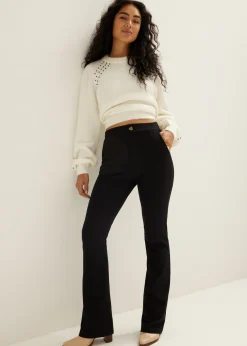 New Cotton Club Pantalon jacquard zwart