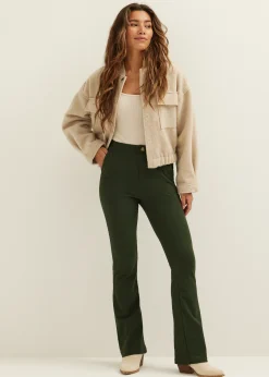 Sale Cotton Club Pantalon jacquard groen,denne