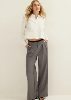Hot Cotton Club Pantalon met elastieke band middengrijsgemêleerd