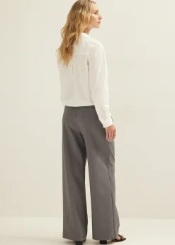 Hot Cotton Club Pantalon met elastieke band middengrijsgem&ecirc;leerd